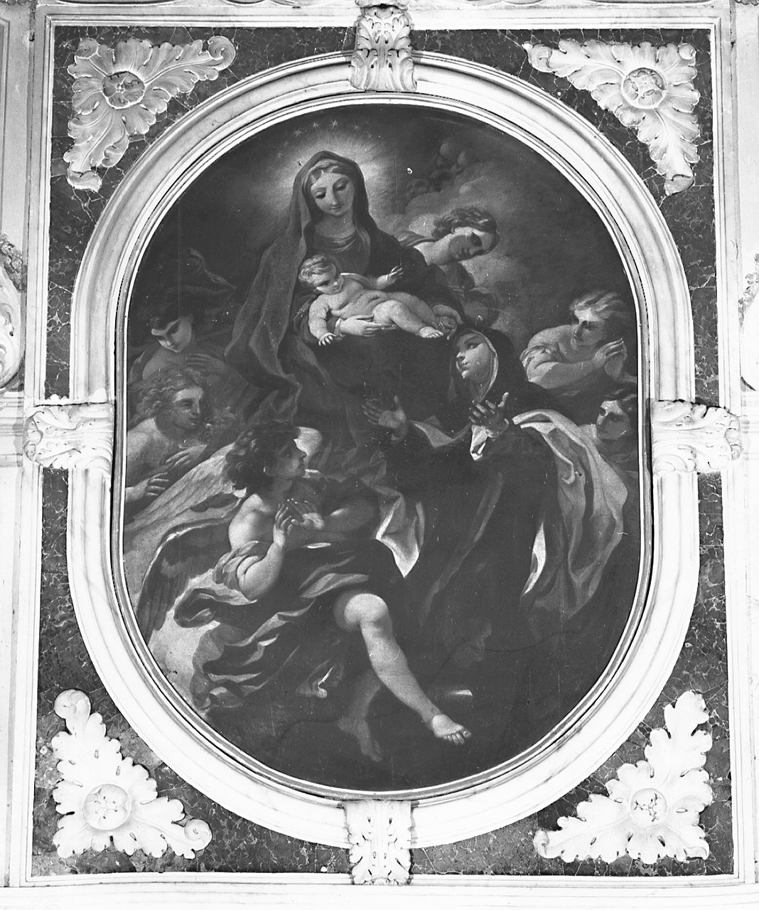 Madonna con Bambino in gloria con Santa Maria Maddalena De'' Pazzi (dipinto) - ambito fiorentino (sec. XVIII)