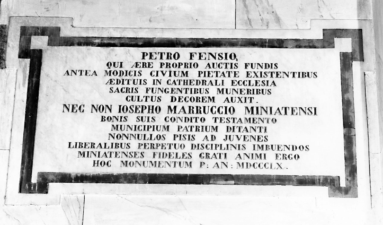 lapide commemorativa - bottega toscana (sec. XIX)