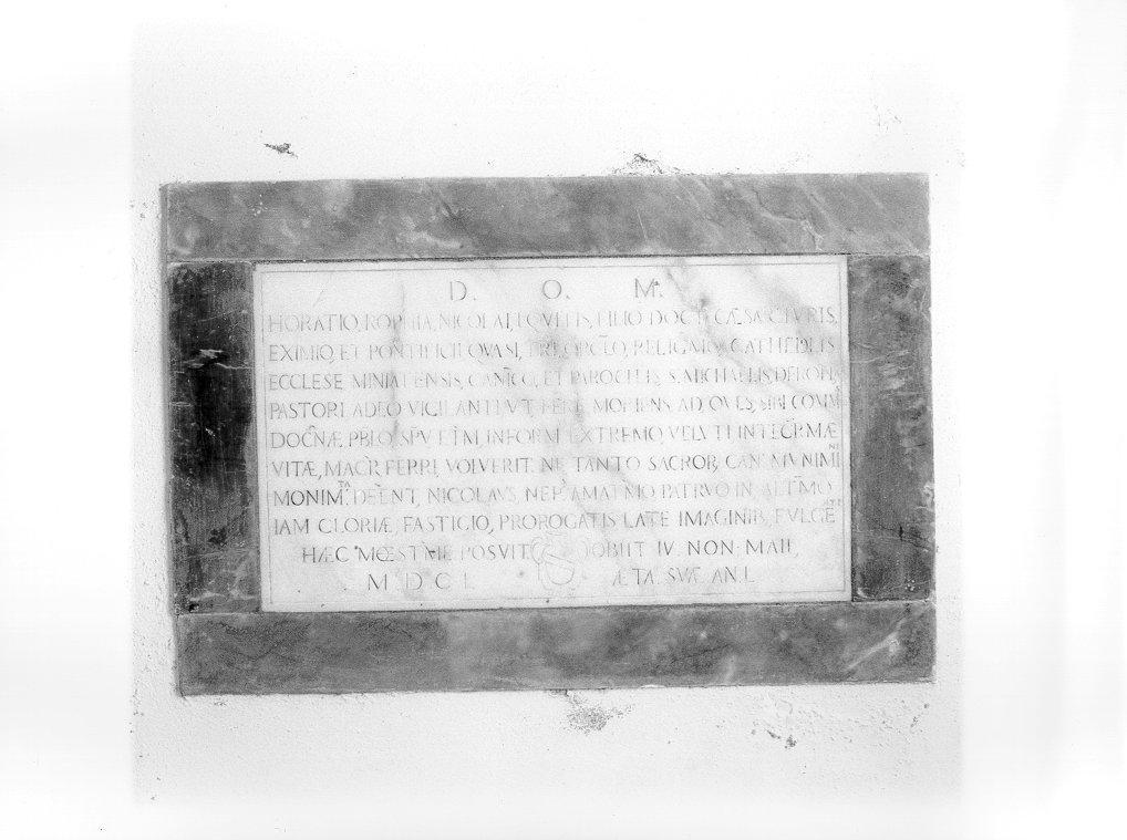 lapide commemorativa - bottega toscana (sec. XVII)