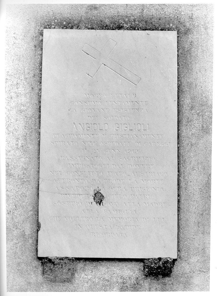 lapide tombale - bottega toscana (sec. XX)