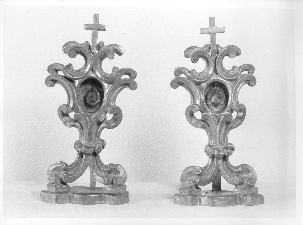 reliquiario - a ostensorio, serie - bottega toscana (seconda metà sec. XVIII)