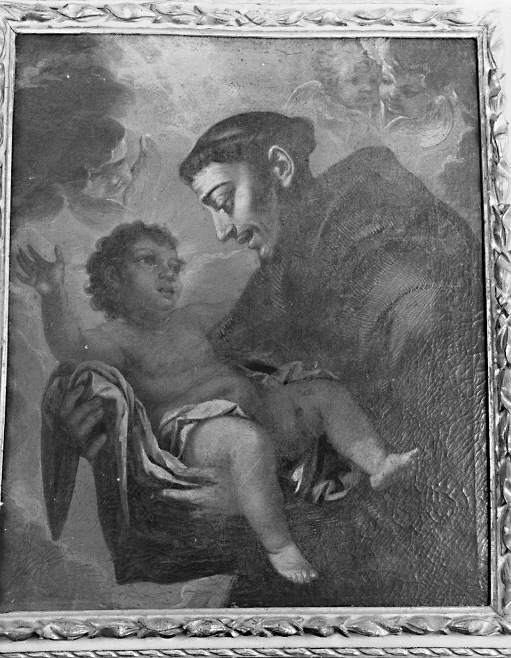 SAN FRANCESCO D'ASSISI CON BAMBINO (dipinto) di Bamberini Anton Domenico (prima metà sec. XVIII)