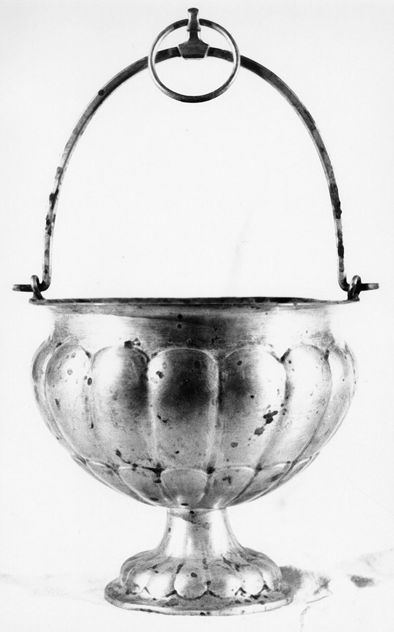 secchiello per l'acqua benedetta - bottega italiana (fine/inizio secc. XIX/ XX)