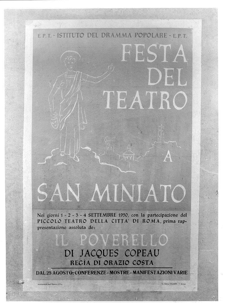 SANTO CON MASCHERA IN MANO (manifesto) di Rinaldi Gastone (sec. XX)