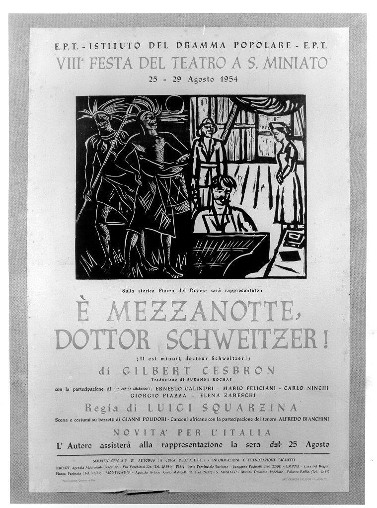 esterno con figure maschili ed interno con figure maschili e femminili (manifesto) di Parigi Pietro (sec. XX)