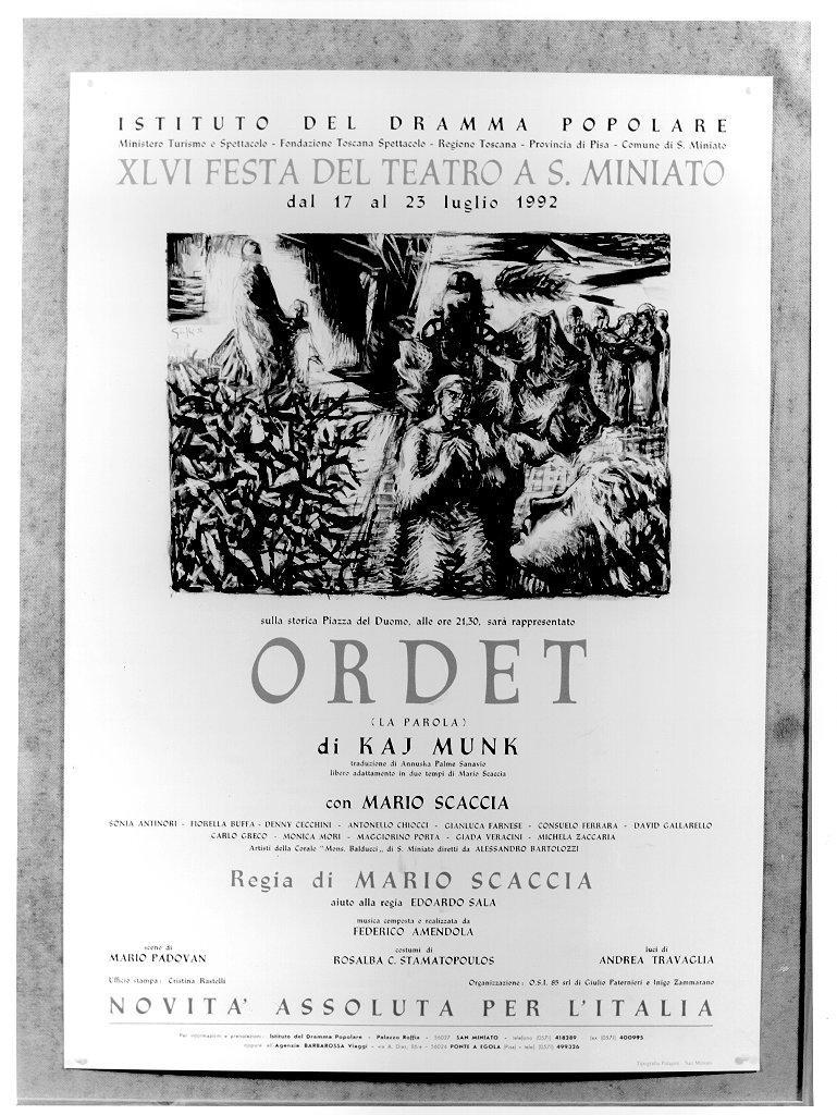 orazione di Cristo nell'orto di Getsemani (manifesto) di Giolli Giorgio (sec. XX)