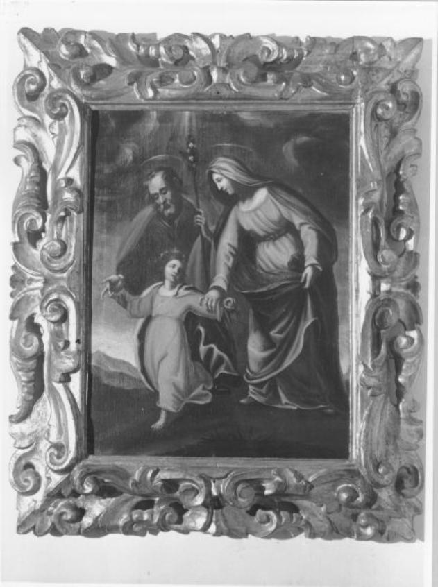 SACRA FAMIGLIA (dipinto) - ambito senese (metà sec. XVII)