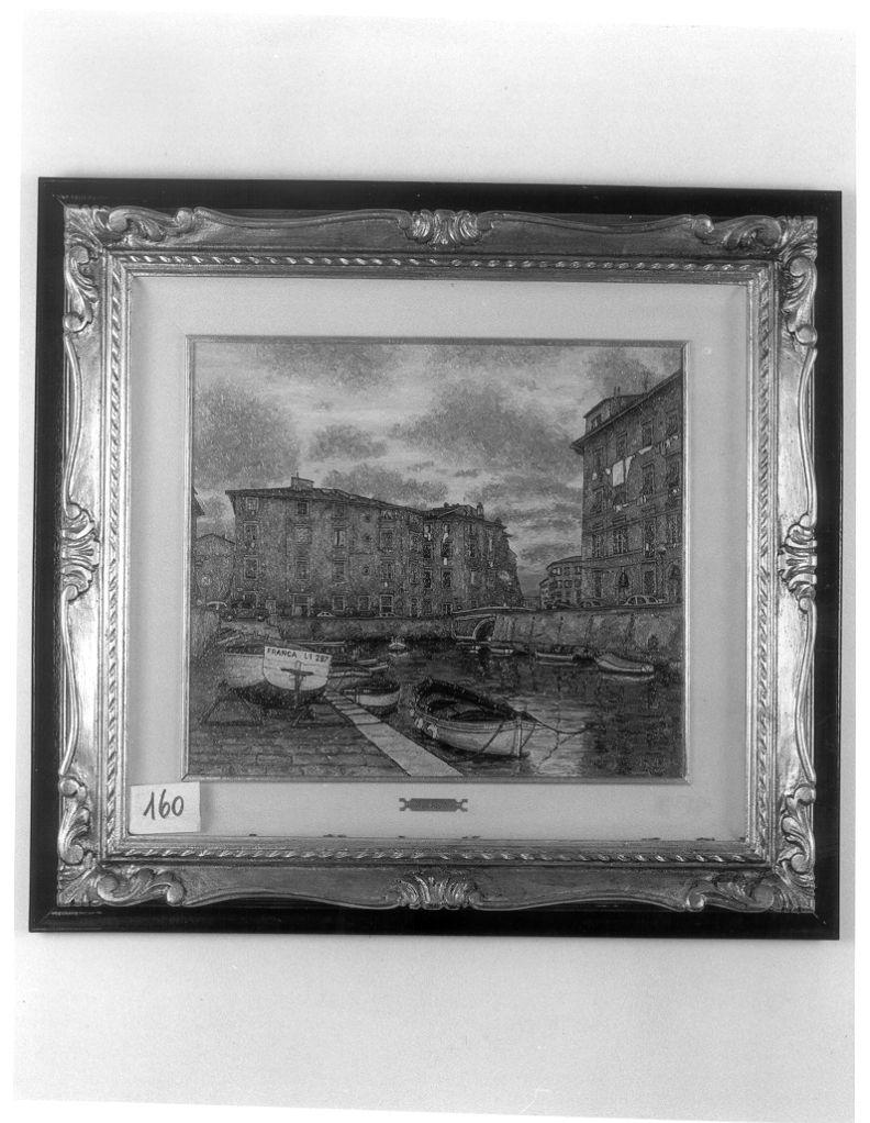 LA VENEZIA DI LIVORNO (dipinto) - ambito italiano (metà sec. XX)