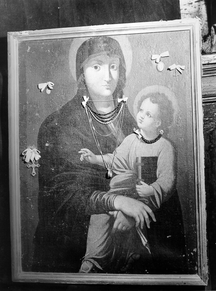 MADONNA CON BAMBINO (dipinto) - ambito italiano (sec. XIX)