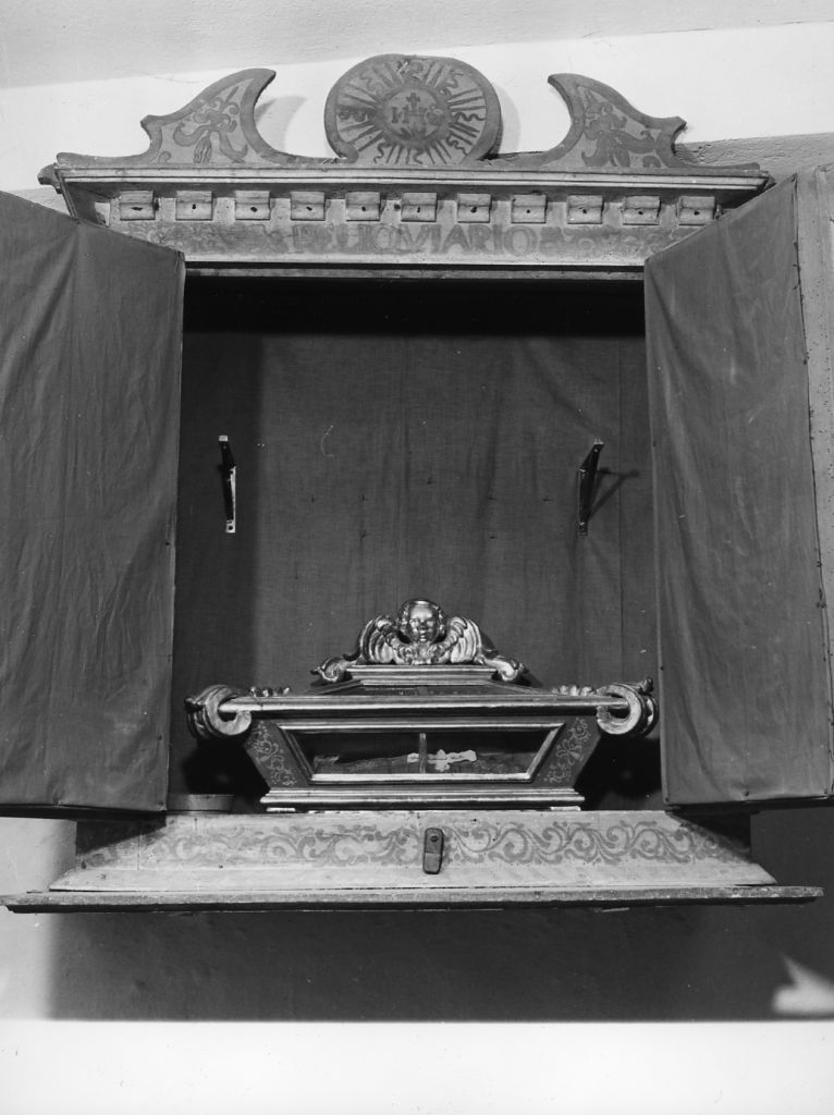 reliquiario a teca - a urna - bottega italiana (fine sec. XVIII)