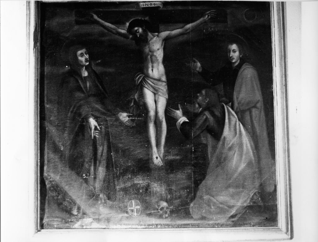 Cristo in croce con San Giovanni, la Madonna Addolorata e la Maddalena (dipinto) - ambito toscano (inizio sec. XVII)