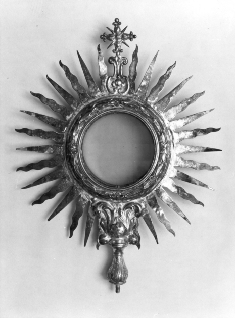 ostensorio - a raggiera, frammento di Batoni Paolino (attribuito) (sec. XVIII)