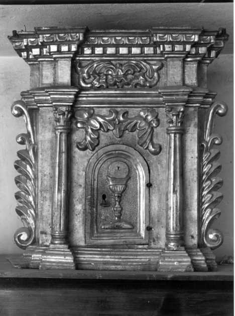 tabernacolo - a frontale architettonico - bottega italiana (sec. XVIII)