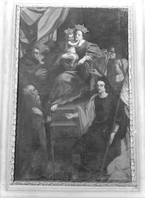 Madonna con Bambino in trono tra santi (dipinto) - ambito toscano (sec. XVII)