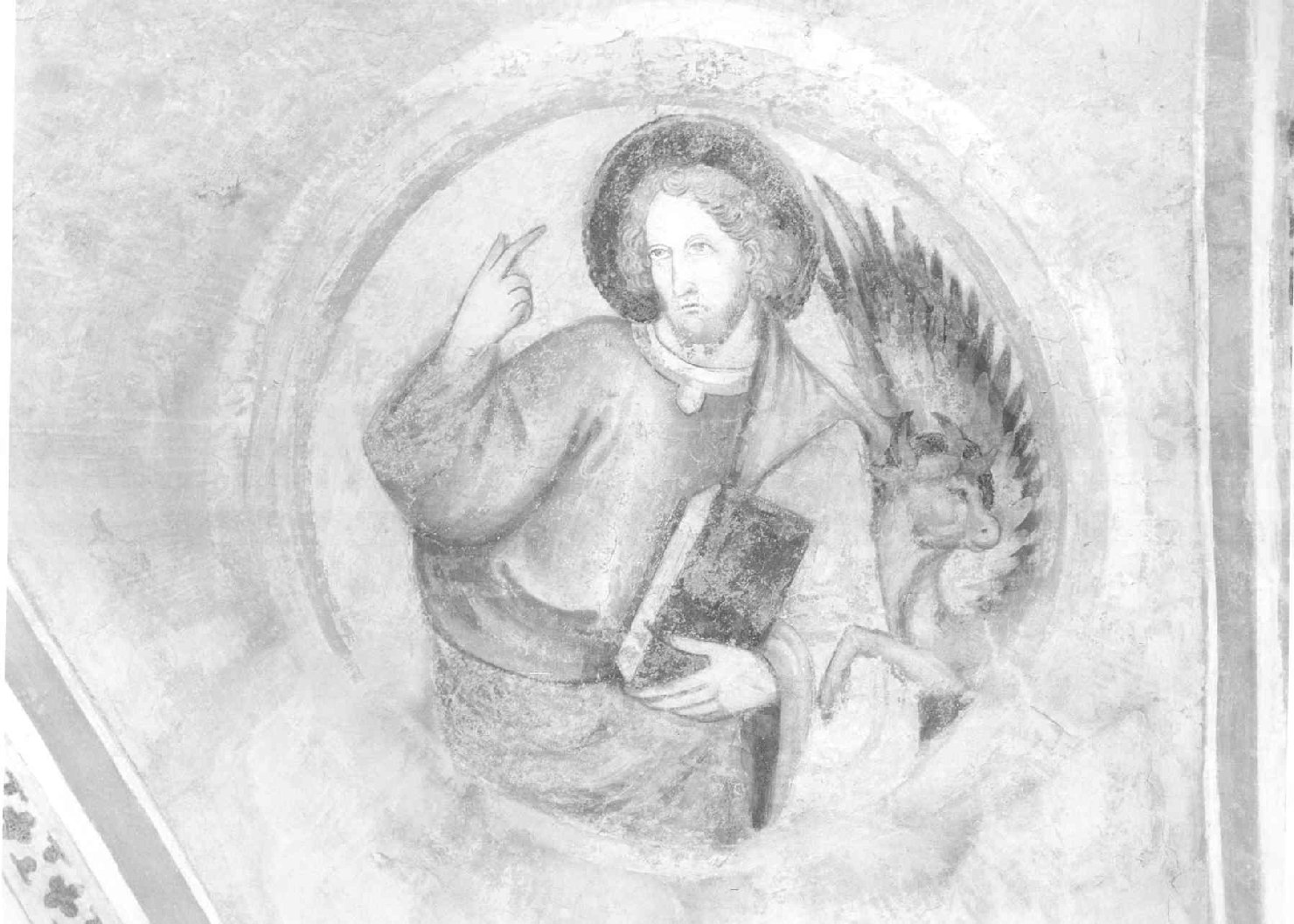 SAN LUCA EVANGELISTA (dipinto, elemento d'insieme) di Arrigo di Niccolò di Ser Cecco (attribuito) (sec. XV)