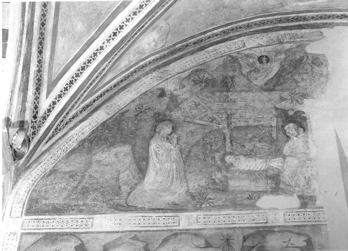 natività di Gesù (dipinto, elemento d'insieme) di Arrigo di Niccolò di Ser Cecco (attribuito) (sec. XV)