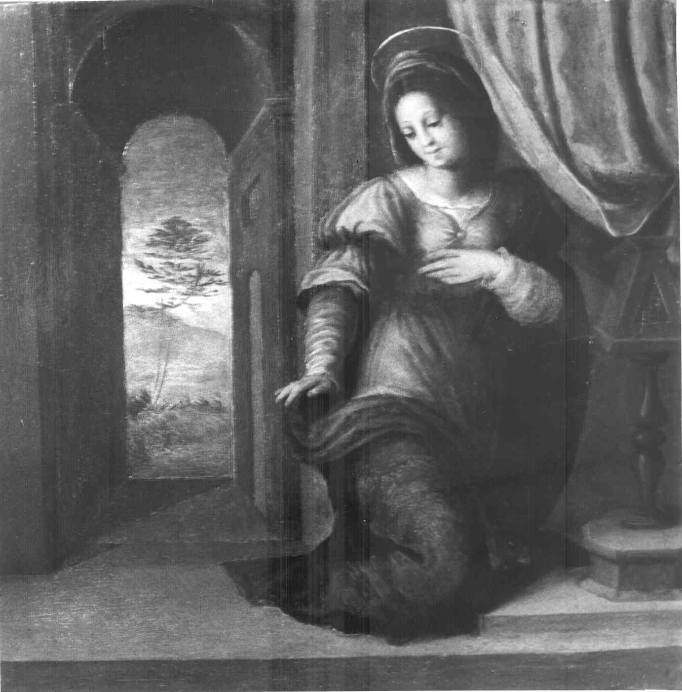 MADONNA ANNUNCIATA (dipinto) di Lanfranchi Francesco (attribuito) (sec. XVI)