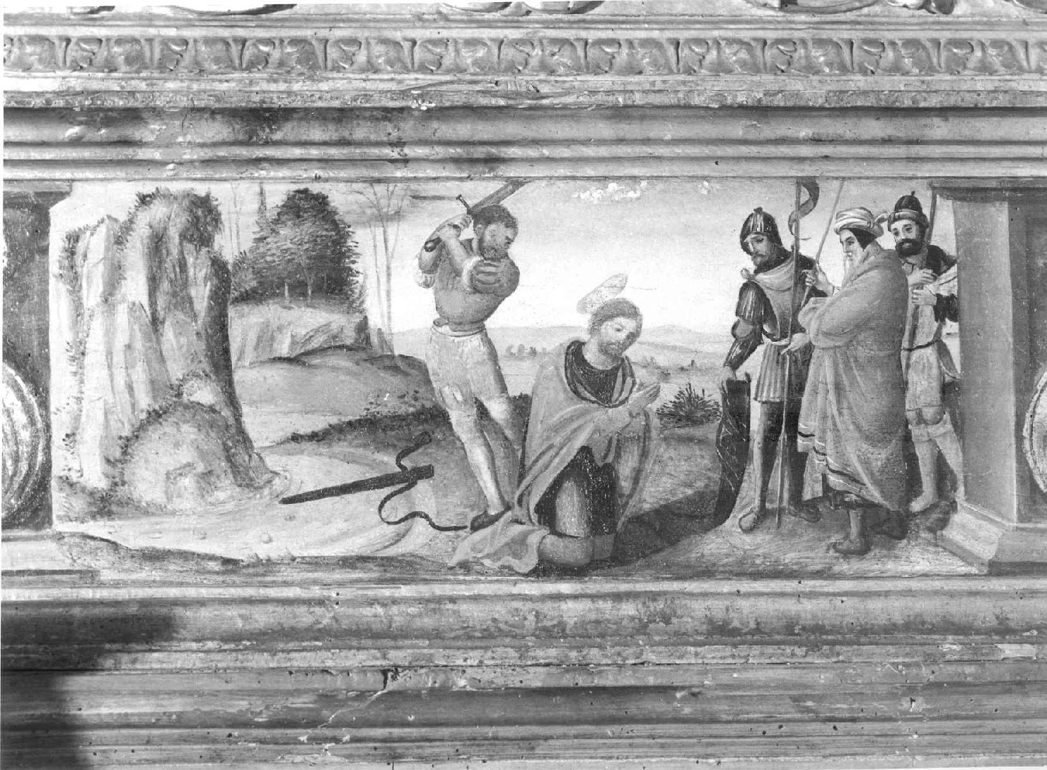 MARTIRIO DI SAN GENESIO (dipinto) di Lanfranchi Francesco (attribuito) (sec. XVI)