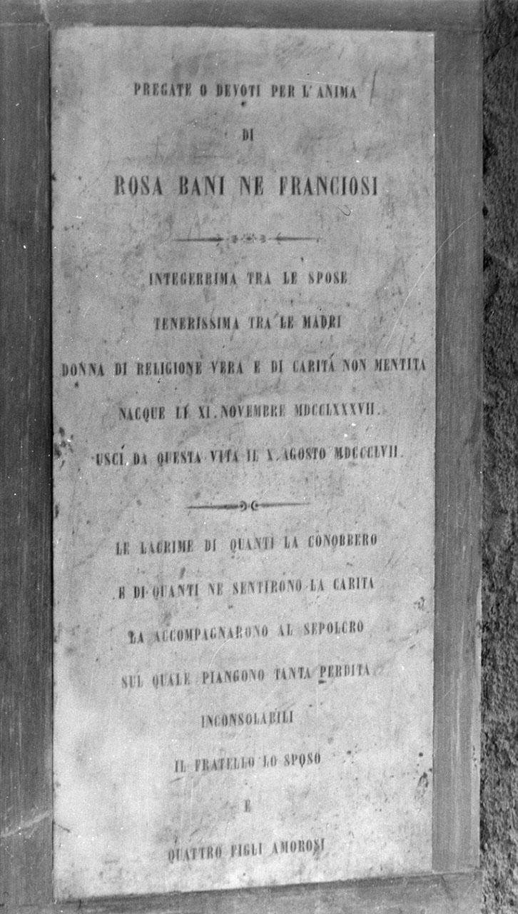 lapide tombale - bottega toscana (sec. XIX)