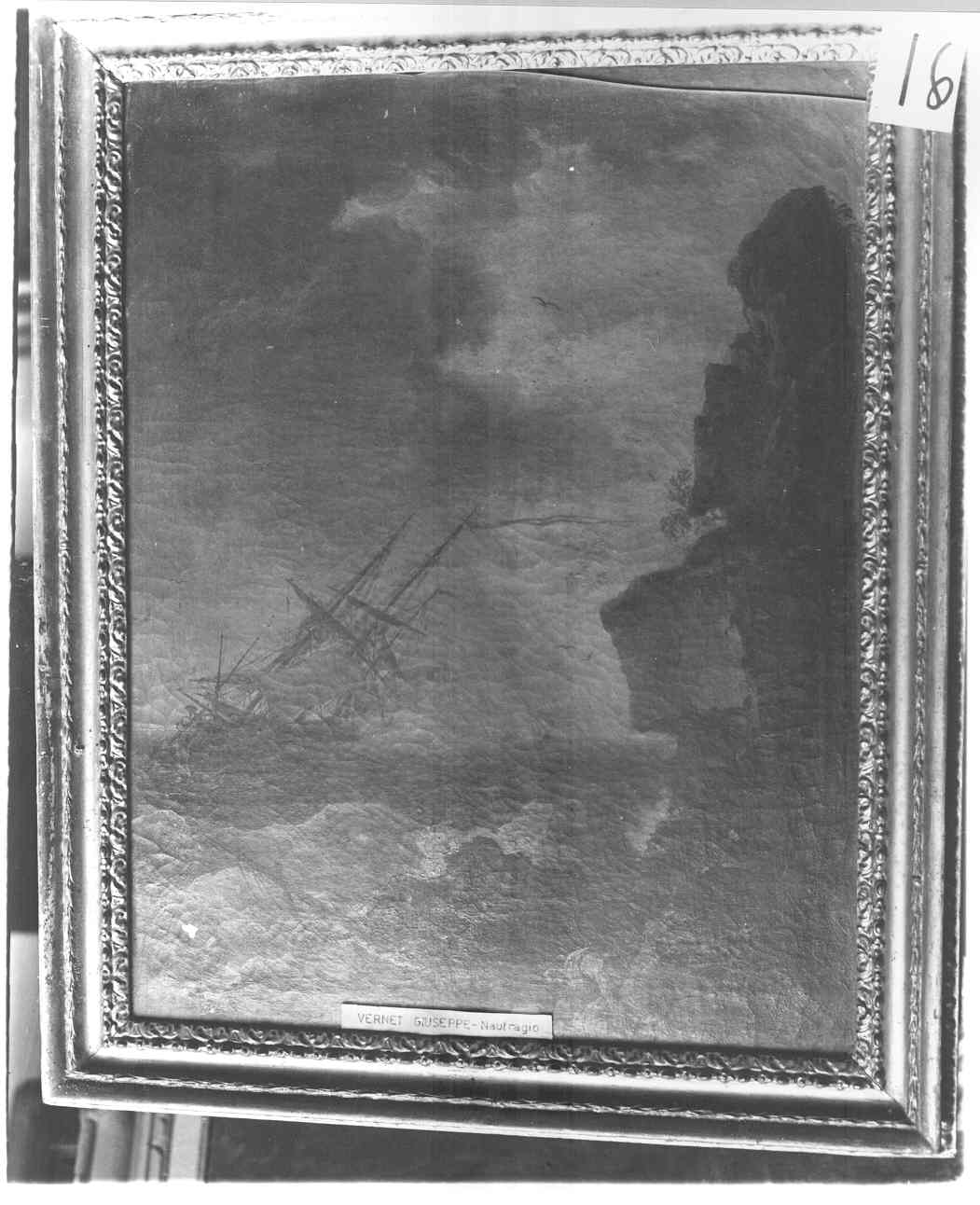 paesaggio marino con naufragio (dipinto) di Vernet Joseph (sec. XVIII)