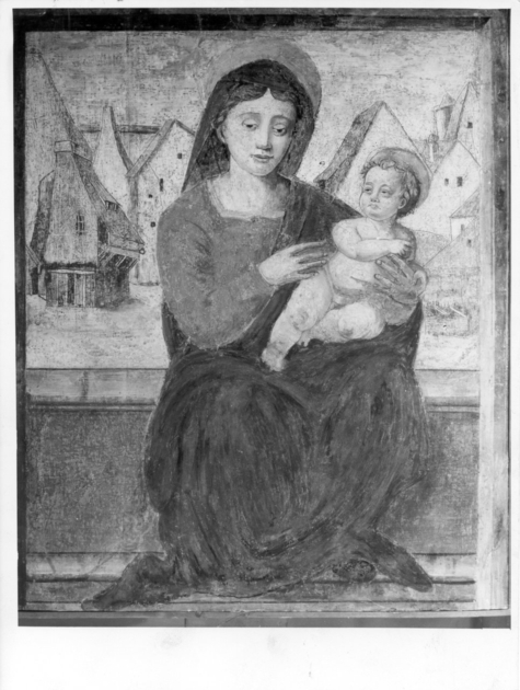 MADONNA DEI MIRACOLI, MADONNA CON BAMBINO (dipinto) di Cagnoli Francesco (sec. XVI)