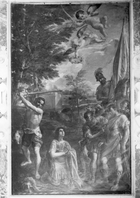 DECAPITAZIONE DI SAN ROMANO (dipinto) di Lombardi Giovanni Domenico detto Omino (sec. XVIII)