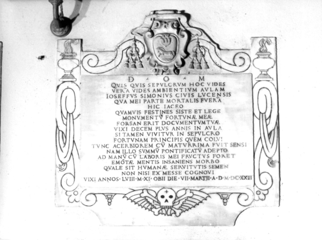 lapide tombale - bottega italiana (sec. XVII)