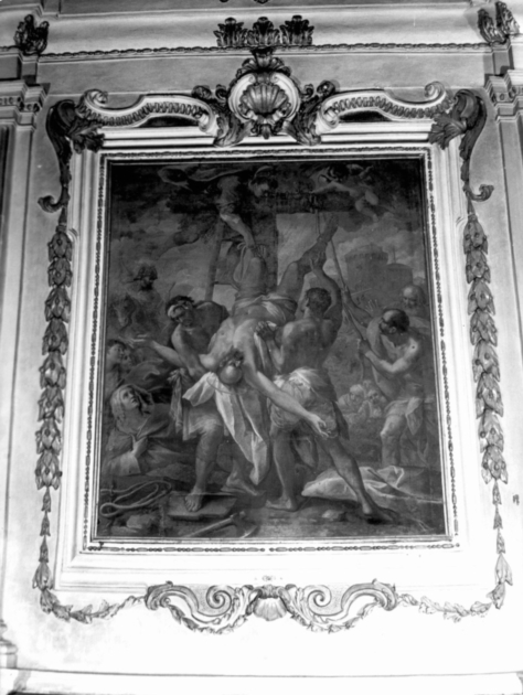 CROCIFISSIONE DI SAN PIETRO (dipinto) di Brugieri Domenico (sec. XVIII)