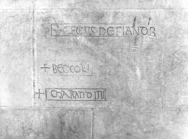 lapide tombale - bottega lucchese (secc. XIV/ XV)