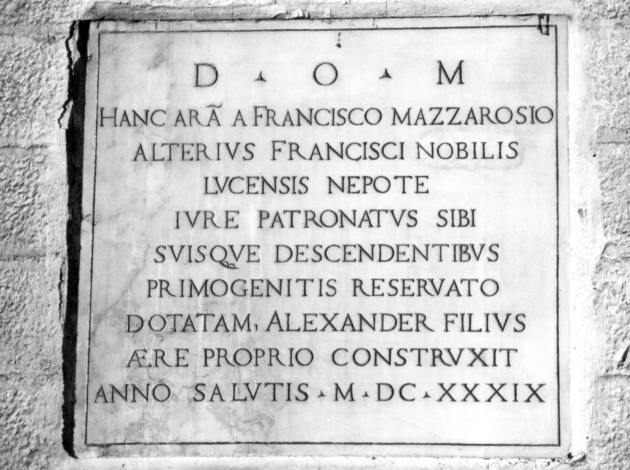 lapide commemorativa - bottega italiana (sec. XVII)