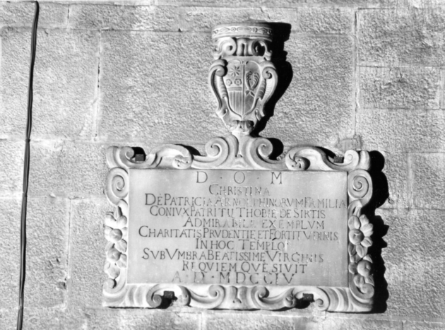 lapide tombale - bottega italiana (sec. XVIII)