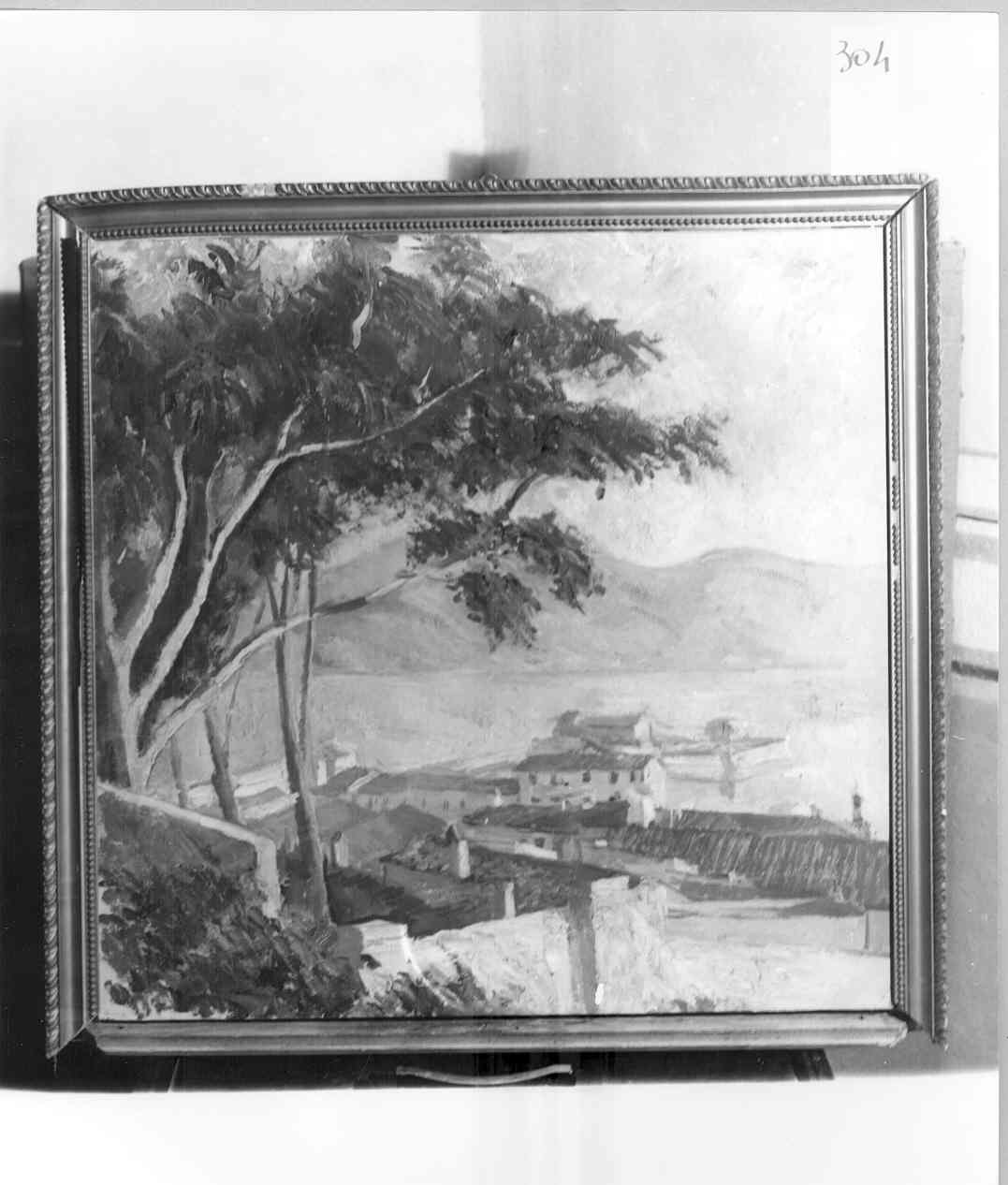 Darsena di Portoferraio, paesaggio marino (dipinto) di Gordigiani Edoardo (prima metà sec. XX)