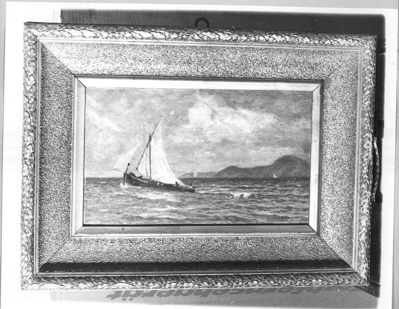 SCIROCCATA, paesaggio marino (dipinto) di Senno Pietro (sec. XX)