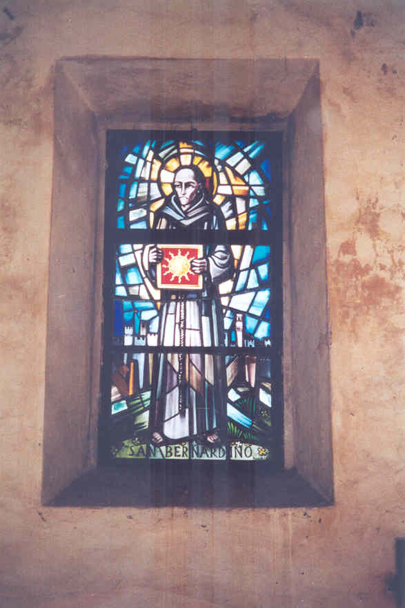 SAN BERNARDINO (vetrata, elemento d'insieme) - ambito toscano (sec. XIX)