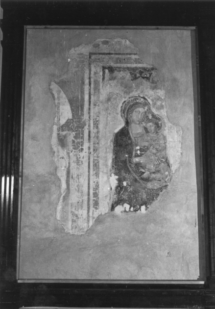 MADONNA CON BAMBINO E SAN ROCCO (?) (dipinto, frammento) - ambito italiano (sec. XIV)