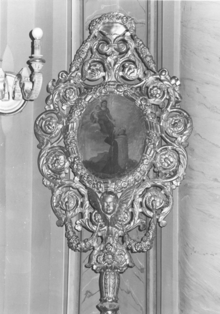 apparizione della Madonna con Bambino a San Domenico (emblema di confraternita) - ambito versiliese (secc. XVIII/ XIX)