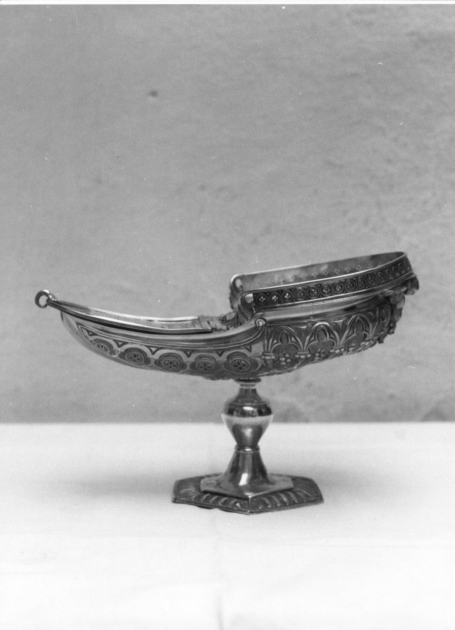 navicella portaincenso - a galeone - ambito italiano (sec. XIX)