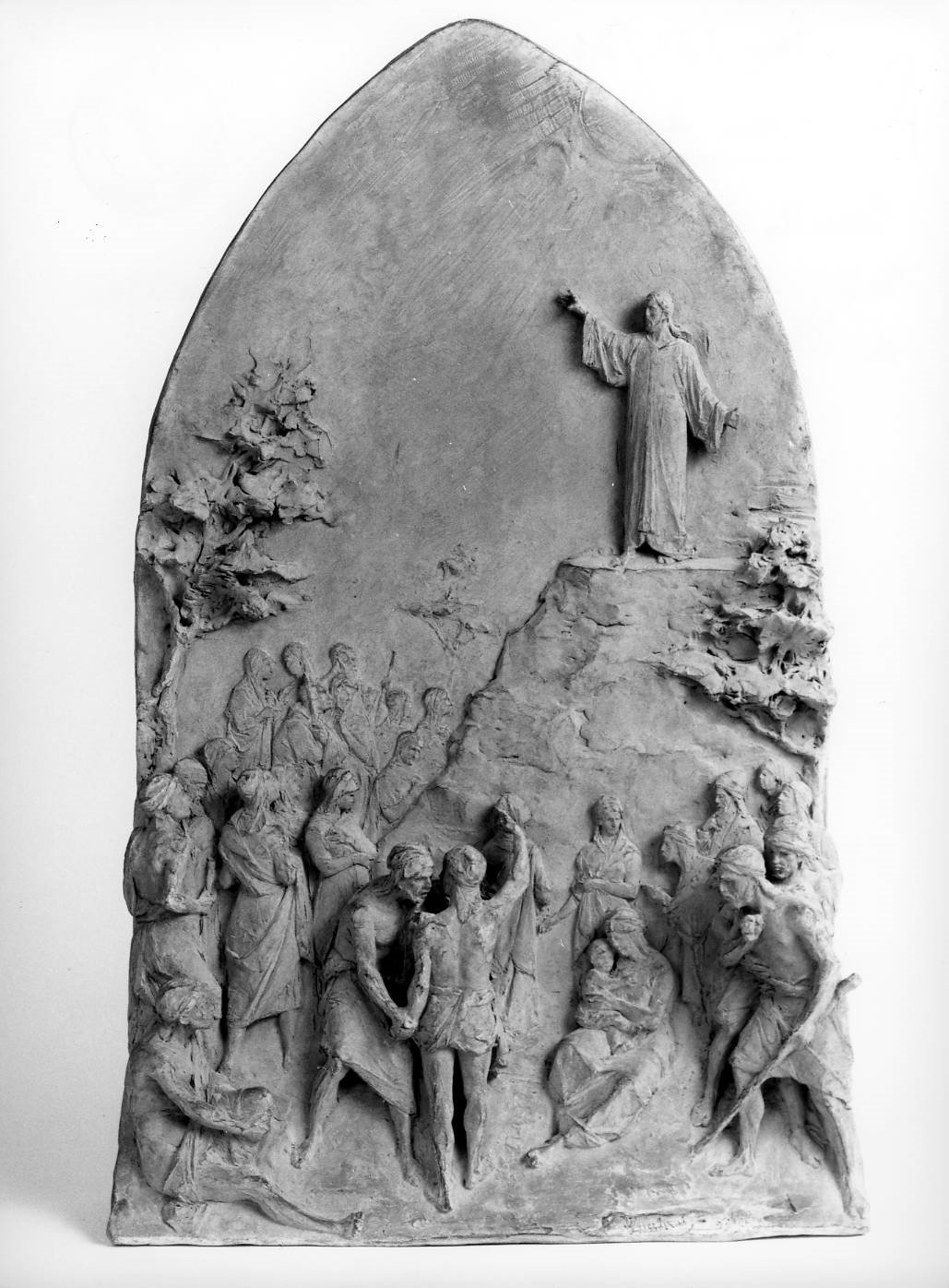 discorso della montagna (scultura) di Lucchesi Urbano (sec. XIX)