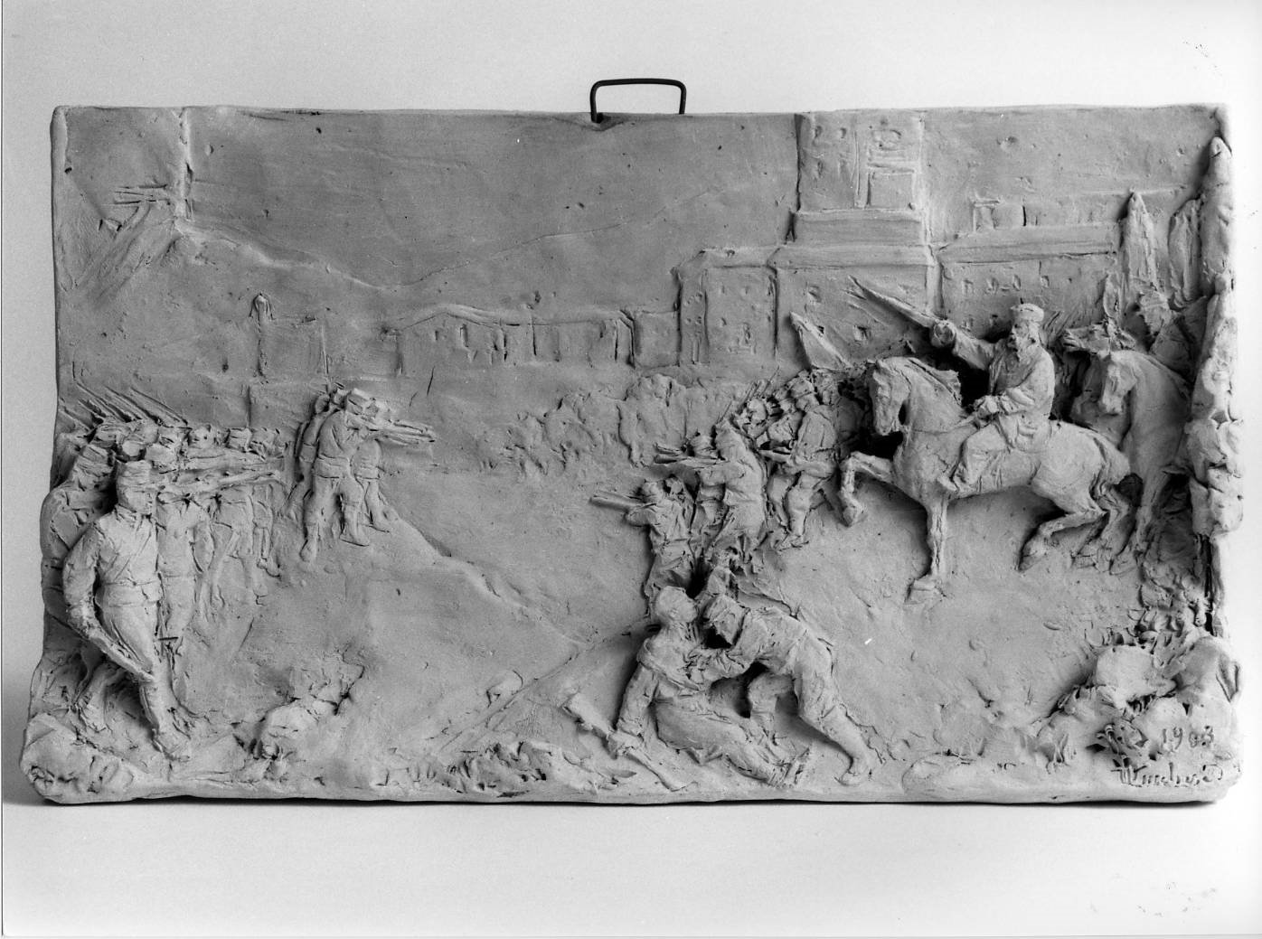 scena di battaglia (formella) di Lucchesi Urbano (sec. XX)