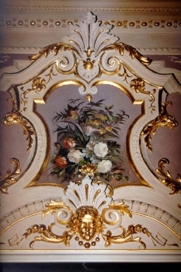 motivo decorativo floreale (sovrapporta, serie) - bottega livornese (sec. XIX)