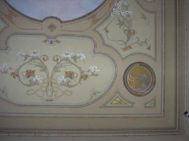 motivi decorativi vegetali e uccelli (soffitto dipinto, insieme) - ambito livornese (fine/inizio secc. XIX/ XX)