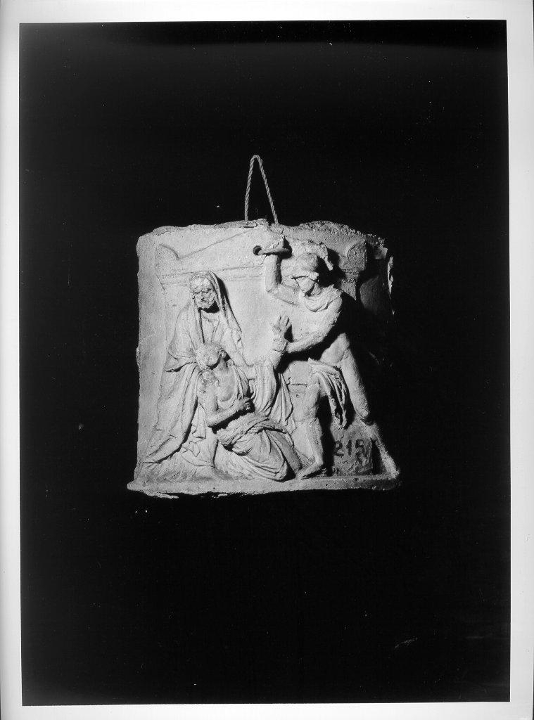 uccisione di Porzia (rilievo) - bottega italiana (metà sec. XIX)