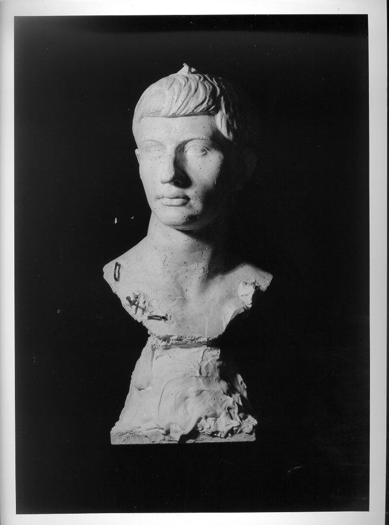 testa d'uomo (busto, opera isolata) - bottega italiana (fine sec. XIX)