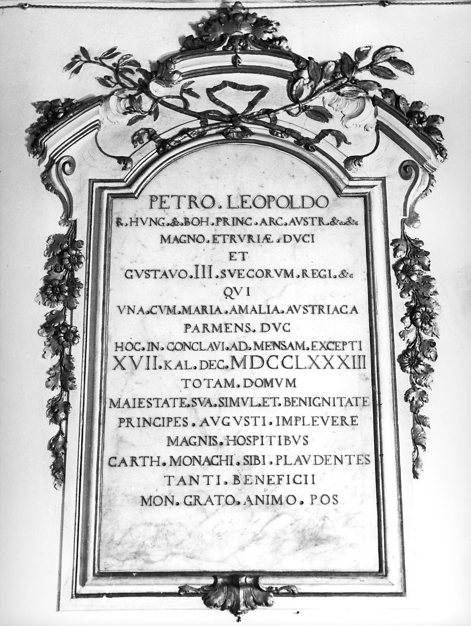 lapide commemorativa - bottega toscana (sec. XVIII)