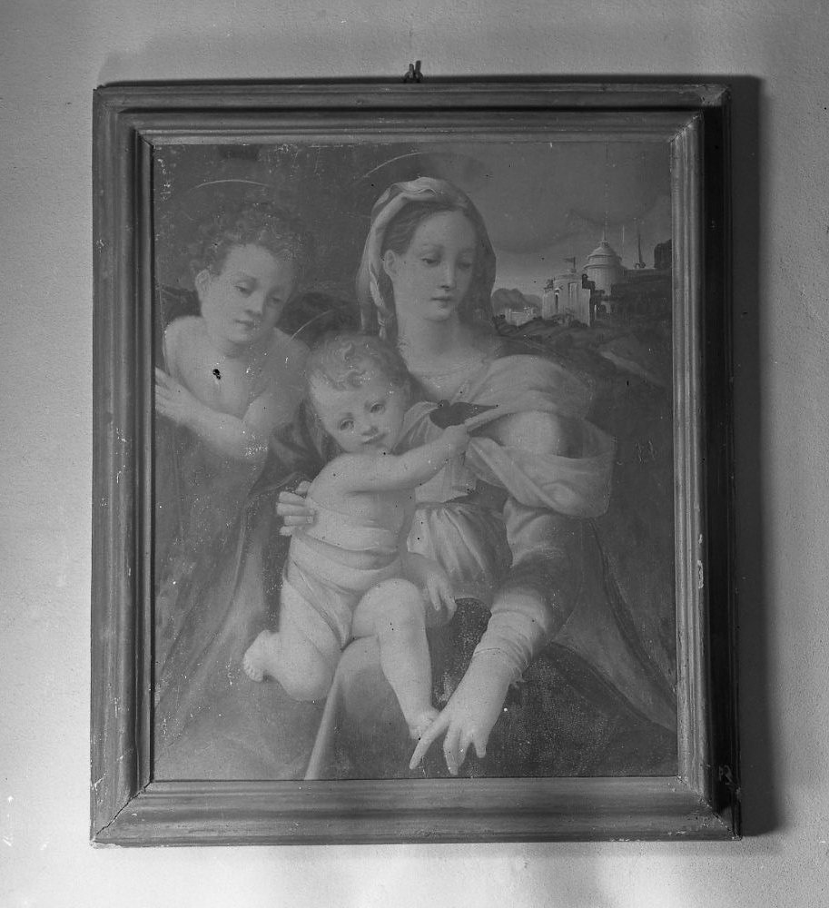 Madonna con Bambino e San Giovannino (dipinto) - ambito toscano (sec. XVI)