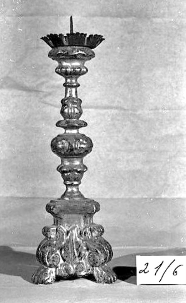 candeliere, serie - bottega pisana (seconda metà sec. XVIII)