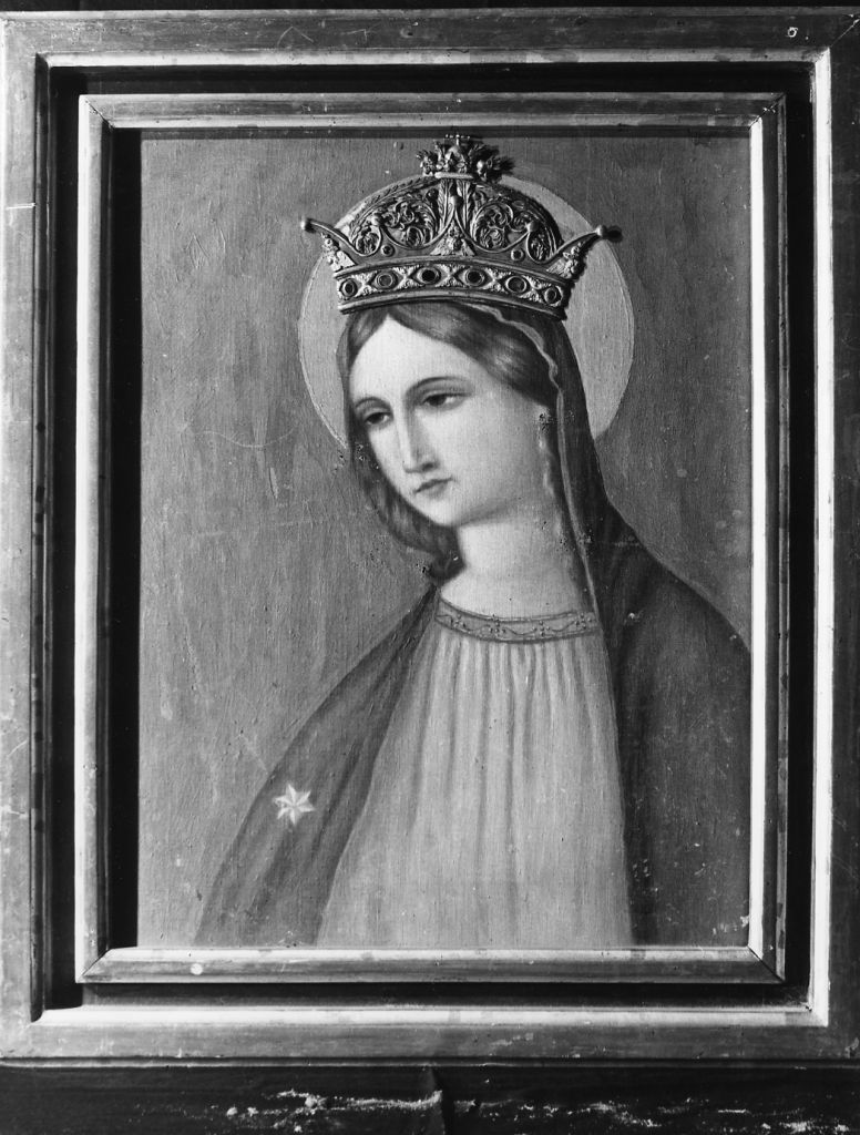 Madonna con corona (dipinto) - ambito pisano, bottega toscana (sec. XIX)