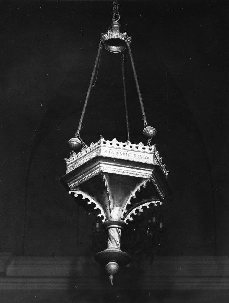 lampada pensile - bottega italiana (seconda metà sec. XIX)