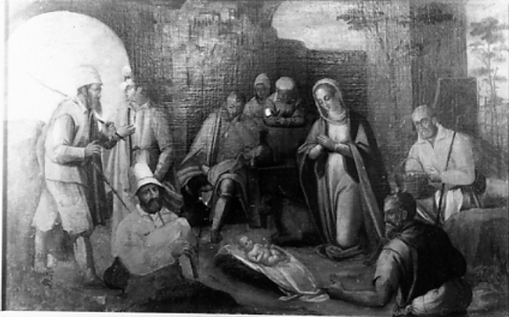 natività di Gesù (dipinto) di Vasari Giorgio (scuola) (seconda metà sec. XVI)