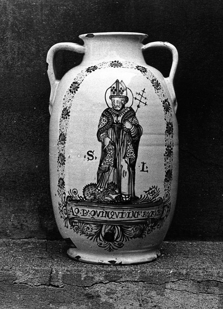 Santo Vescovo (vaso da farmacia) - bottega toscana (metà sec. XVIII)